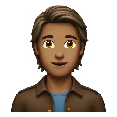 Rich boy with straight brown long hair  sticker