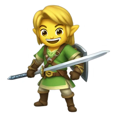 Zelda swordsman laughing sticker