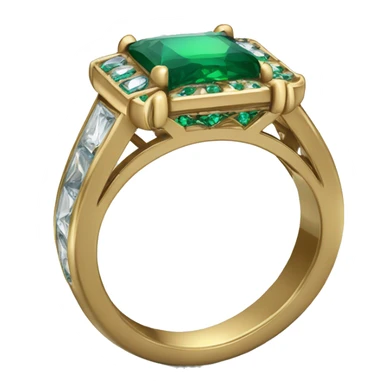 bague de fiançailles avec une émeraude  sticker