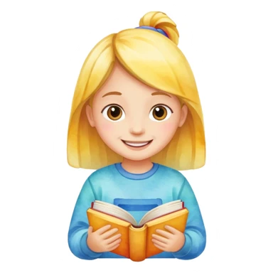 watercolor books and children  sticker