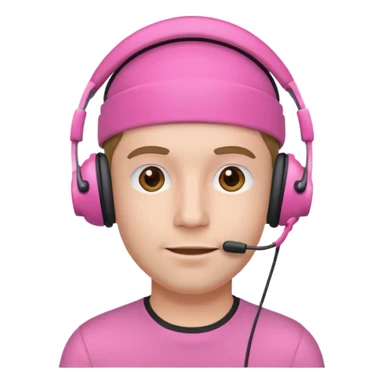 guy with pink headset sticker