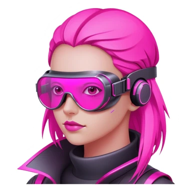 cyberpunk pink protective glasses, neon pink lenses, futuristic welding eyewear sticker
