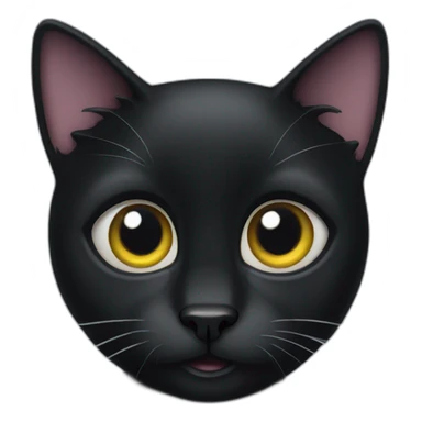 A black cat with big eyes sticker