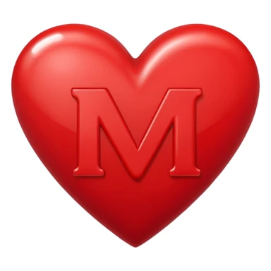 the letters M & v in a heart sticker