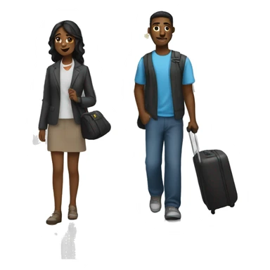 Bo and girl at the airport  sticker