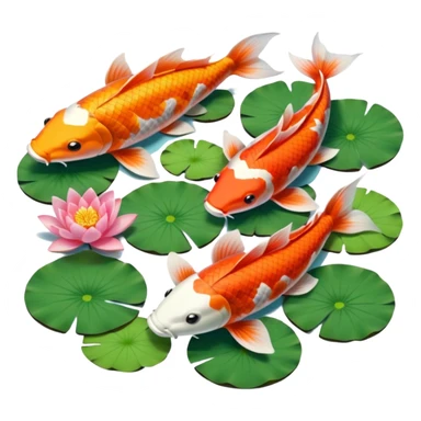 koi and lotus pond sticker