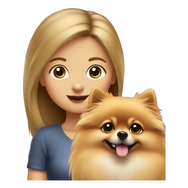 pomeranian with girl sticker