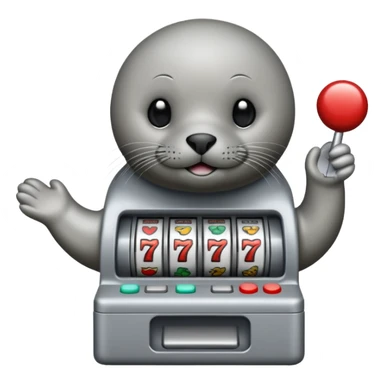 seal and a slot machine  sticker