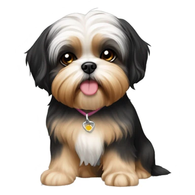 black and tan shih tzu maltese mix sticker
