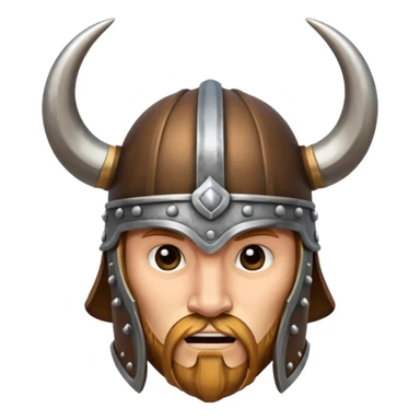 Solo el casco vikingo con cuernos sin cara de persona sticker