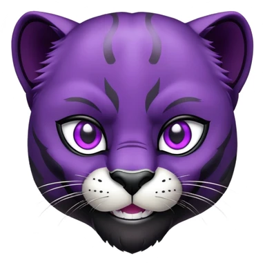 black panther with purple eyes, happy face sticker