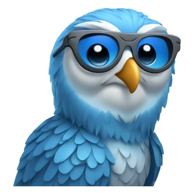 Blue owl with sunglas sticker