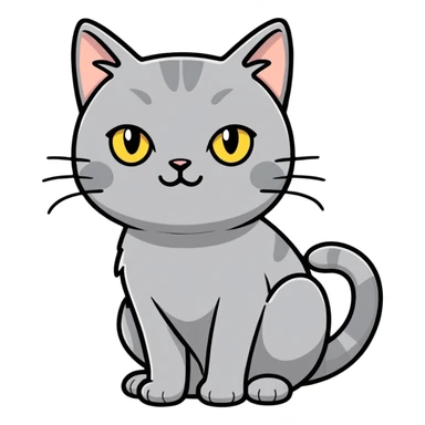 Grey cat is study (Sprunki gray) sticker