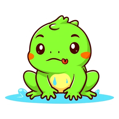 Frog vomiting  sticker
