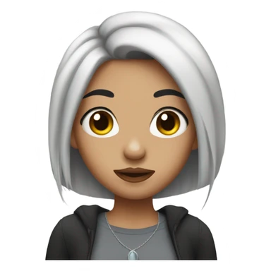 Girl with black hair and septum piercing  sticker