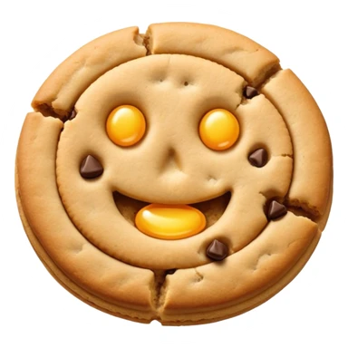 Two plain cookies, one bitten sticker