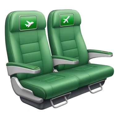 Airplane seat with green available sign sticker