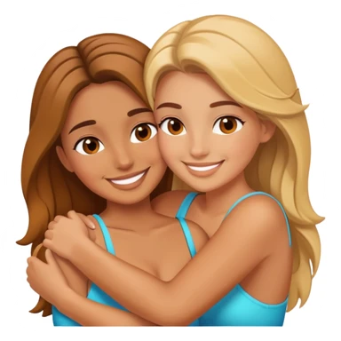 Amigas lindas abrazándose  sticker