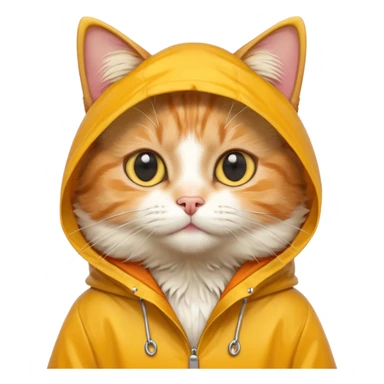 cat in yellow rain coat over head



 sticker