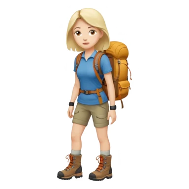 a woman hiking  sticker