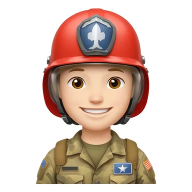 make a brave US soldier with white and natural skin like a human sticker