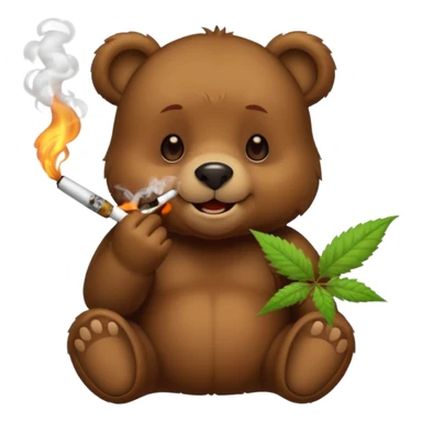 a cute bear smoking weed sticker