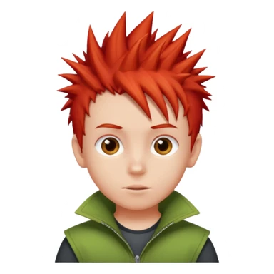 red spiky haired kid  sticker