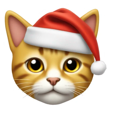 Gato amarillo con gorro navideño  sticker