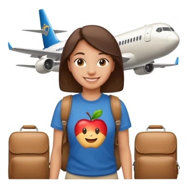 Create two emoji characters.

Left: a stressed student preparing for IELTS, holding books and coffee, tired face, exam stress.

Right: a happy confident student after IELTS, traveling abroad, airplane, university, freedom, smiling.

Style: Apple emoji, clean, simple, white background. sticker