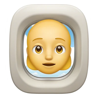 Emoji mirando por la ventana de un avíon  sticker