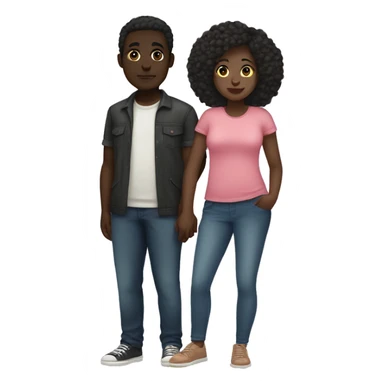 dark skin big girl and light skin skinny  boyfriend sticker