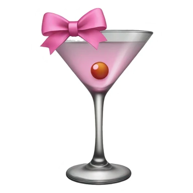 martini glass with pink bow sticker