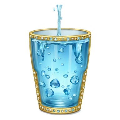 Cup of water poured into a beautiful bejeweled glass  sticker