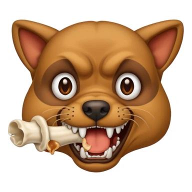 Mad dog with bone in its mouth sticker