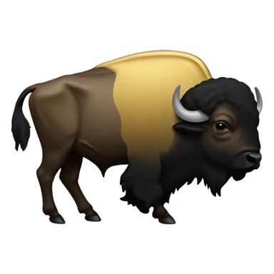 A black and gold Colorado bison sticker