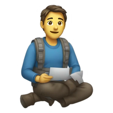 Un homme en costume qui regarde sa sticker