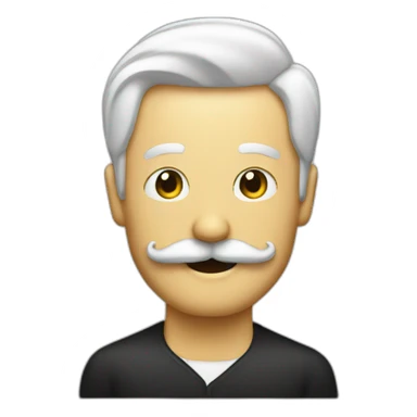 homme blanc avec une moustache noir de forme rectangulair sticker