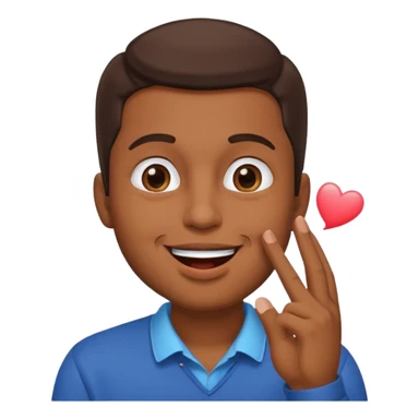 Un homme brun qui envoi un bisous sticker