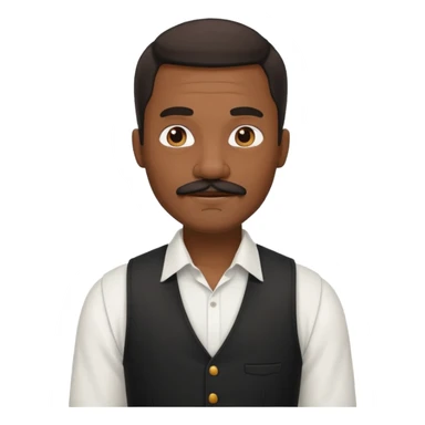 mustached black waiter man sticker