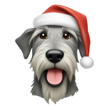  Irish wolfhound dog and santa hat sticker