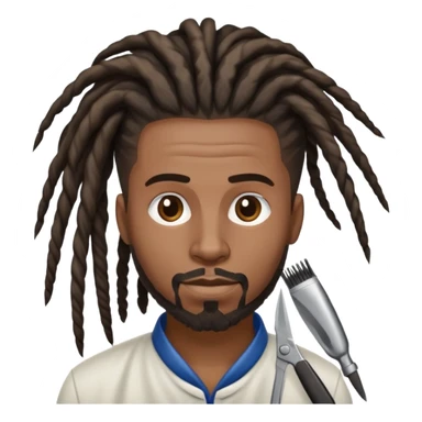 Tall  black barber with dreadlocks cutting hair  sticker