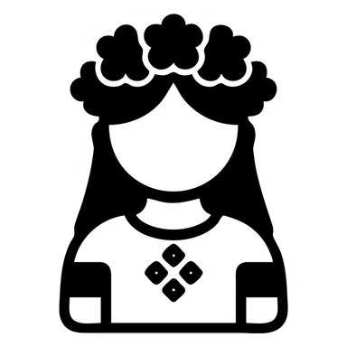 Ukrainian girl in a wreath and embroidered shirt sticker