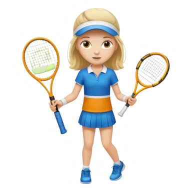 white young girl playing tennis sticker