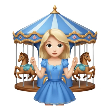 girl spinning inside of a cup carousel sticker