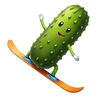 A pickle skiing sticker