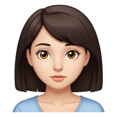 A 21 year old girl with short dark brown hair and brown eyes sticker
