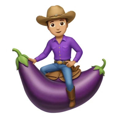 Man riding eggplant sticker