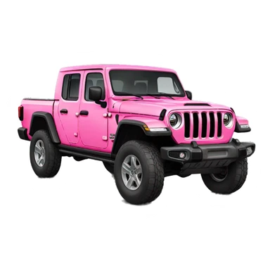 Realistic pink Jeep Gladiator truck. sticker