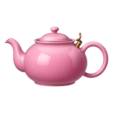 Pink steaming and boiling  tea pot with smoke sticker