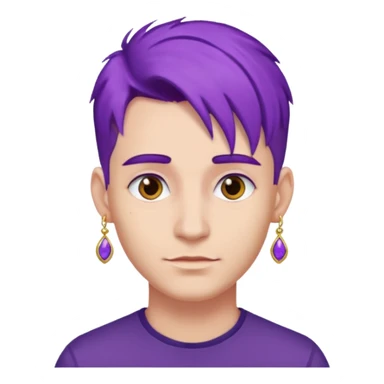 purple haired man with earrings sticker